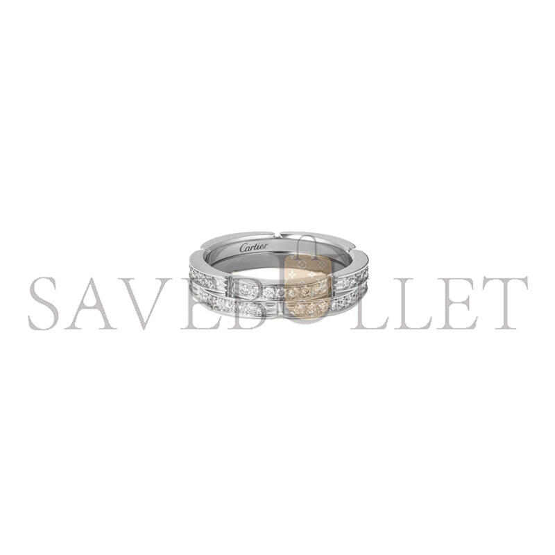 Ca*t1er maillon panthÈre wedding band, double row, half-paved b4098900